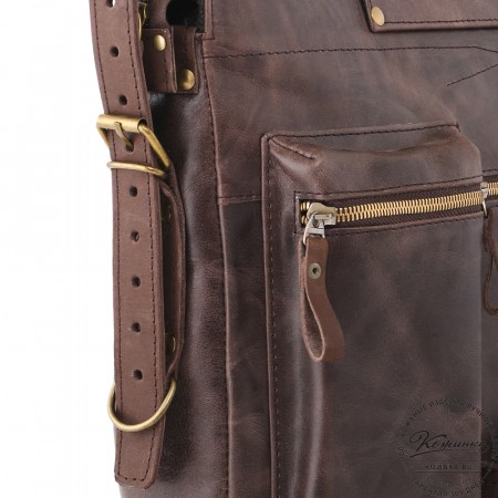  Универсальный кожаный портфель "Диего" (темно-коричневый антик) 